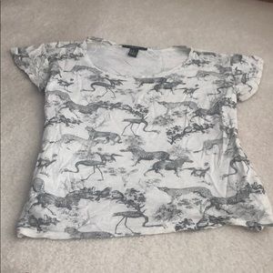 Black and white print T-shirt